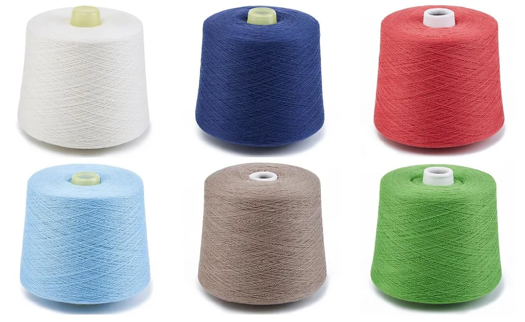 Cotton Yarn Combed Knitting Cotton Yarn Combed Carded Polyster DTY FDY Blended Sewing Thread Viscose Spandex Acrylic Nylon Milk Cotton Silk Metallic Cashmere