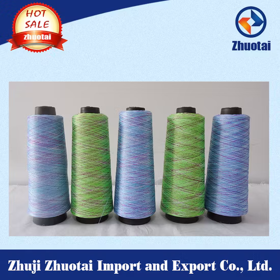 100d/96f 폴리에스테르로 만든 다채로운 공간 염색 티셔츠 원사